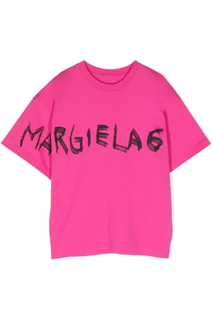 Maison Margiela Boys Short Sleeved T-Shirts - Logo-print short-sleeve T-shirt - Pink