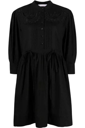 See by Chloé Women Party mini dresses - Open-work detail minidress - Black