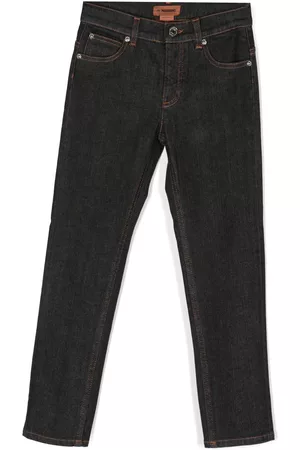 Missoni Logo-embroidered slim-cut jeans - Black