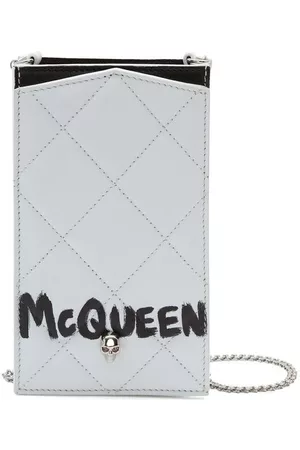 Alexander McQueen Women Phones Cases - Quilted phone case on chain - White