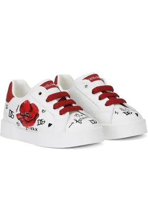 Dolce & Gabbana First Steps Portofino Light poppy-print sneakers