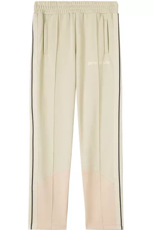 Palm Angels Two-tone branded track pants - Neutrals