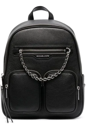 Michael Kors Rhea Medium Pebbled Leather Backpack - Optic White / Black