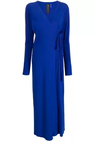 Norma Kamali Maxi length wrap dress - Blue