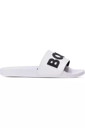 HUGO BOSS Women Sandals - Logo-emed slides - White