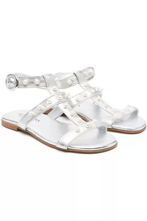 MONNALISA Sandals - Embellished metallic 15mm sandals - Silver