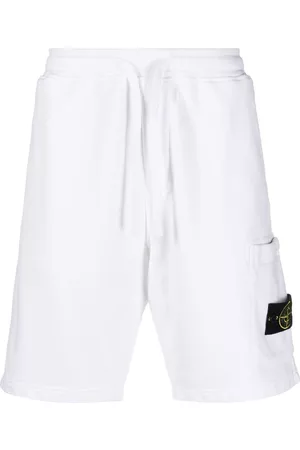 Stone Island Men Sports Shorts - Logo-patch track shorts - White
