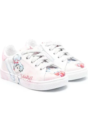 MONNALISA Printed leather sneakers