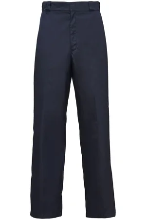 Prada Logo-plaque straight-leg trousers
