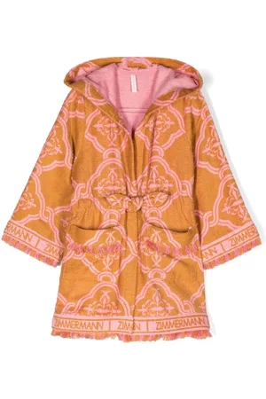 ZIMMERMANN Bathrobes - Logo-print hooded robe - Orange