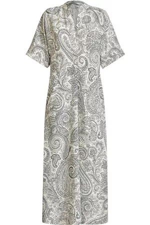 Etro Women Printed Dresses - Paisley-print short-sleeve dress - White