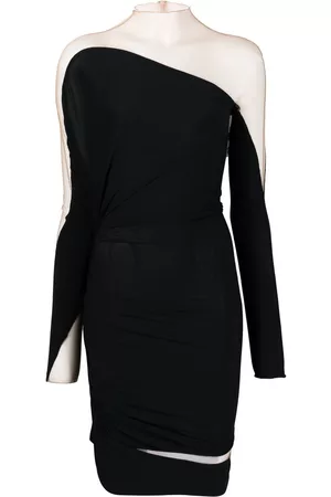 MUGLER Women Bodycon Dresses - Sheer-panelled bodycon dress - Black
