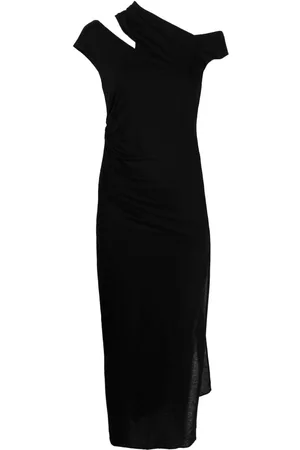 Helmut Lang Asymmetric jersey midi-dress - Black
