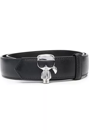 Karl Lagerfeld Women Belts - K/Ikonik leather medium belt - Black