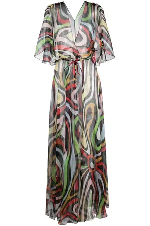Puccini Marmo-print silk robe