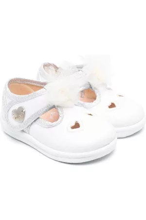 MONNALISA Tulle-embellished ballerina pumps - White