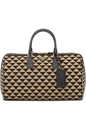 Prada Symbole embroidered fabric travel bag