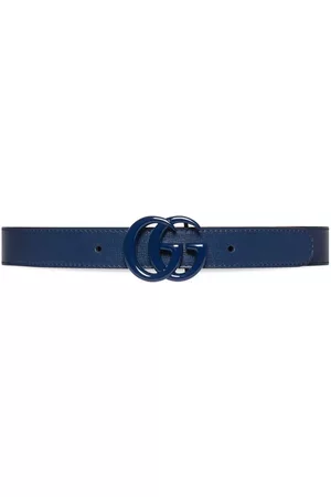 Gucci Double G leather belt - Blue