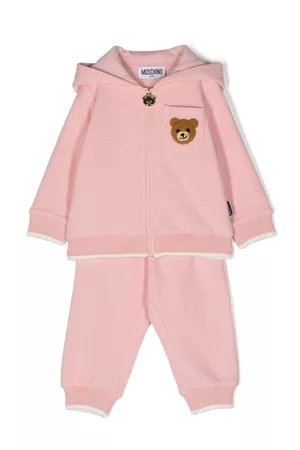 Moschino Sports Hoodies - Teddy Bear-appliqué hooded tracksuit - Pink