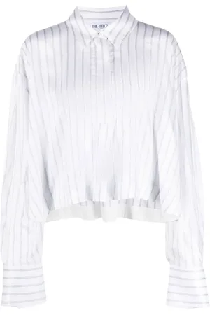 The Attico Cropped pinstripe shirt