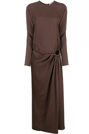CHRISTOPHER ESBER Women Ruched Dresses - Ruched-detail long-sleeved dress - Brown