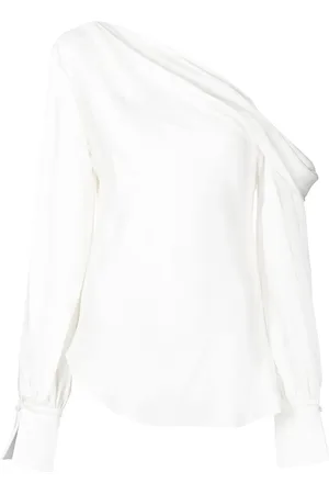 Simkhai Alice satin-finish one-shoulder blouse