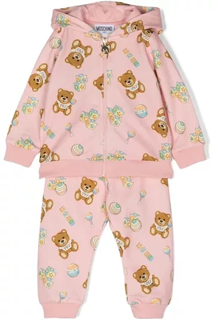 Moschino Sports Hoodies - Teddy Bear-print hooded tracksuit - Pink