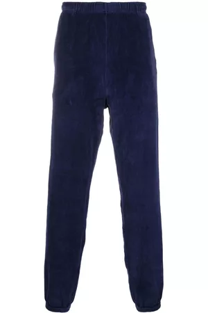 Les Tien Tapered-leg velvet track pants - Blue