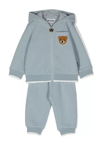 Moschino Sports Hoodies - Teddy Bear-appliqué hooded tracksuit - Blue