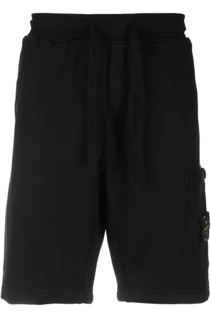 Stone Island Men Sports Shorts - Compass-patch cotton shorts - Black