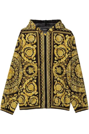 Versace Kids monogram-print washed-denim Jacket - Farfetch