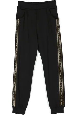 Balmain TEEN logo tape track pants