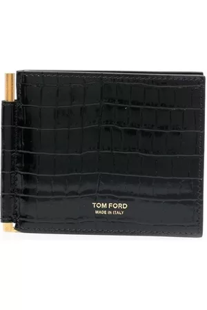 Tom Ford Men Wallets - Crocodile-effect card holder - Black