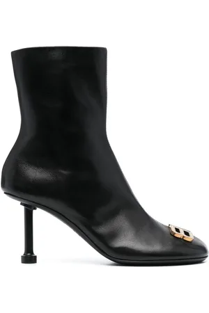 BALENCIAGA Le Cagole studded crinkled-leather ankle boots