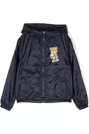 Moschino Boys Fleece Jackets - Teddy bear-motif hooded jacket - Blue