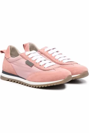 Brunello Cucinelli Embellished suede-panelled sneakers