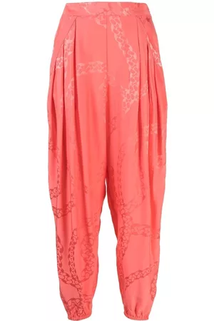 Stella McCartney Pleated tapered trousers - Pink