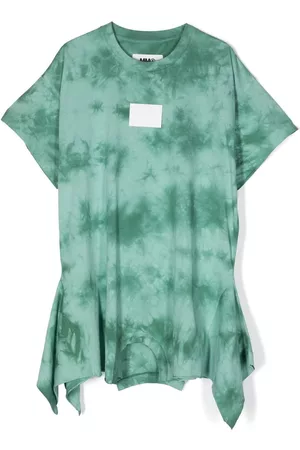 Maison Margiela Girls Casual Dresses - T-shirt hem tie-dye dress - Green