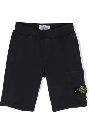 Stone Island Boys Shorts - Compass-patch cargo shorts - Blue