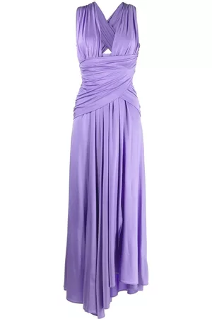 Pinko Satin plunge-neck gown - Purple