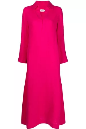 Three Graces London Veronica long-sleeve maxi dress - Pink