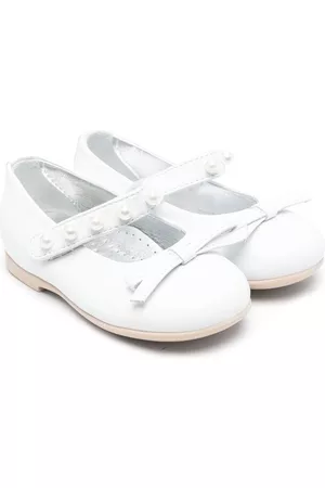 MONNALISA Faux-pearl ballerina pumps - White