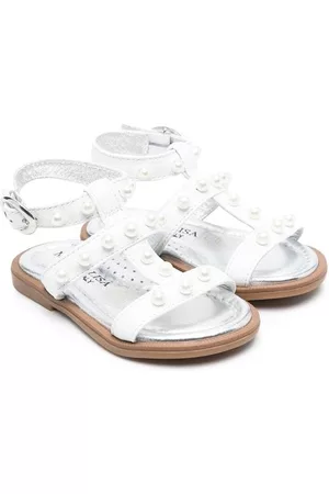 MONNALISA Faux-pearl sandals - White
