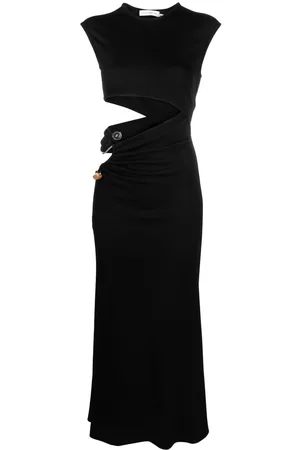 CHRISTOPHER ESBER Ruched-detail cap-sleeves dress - Black