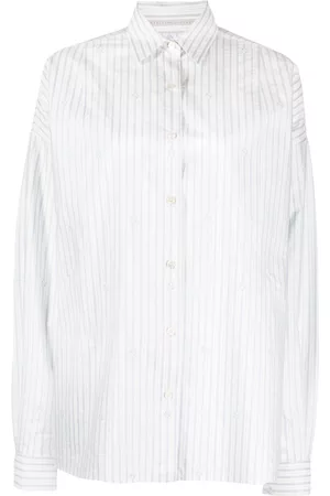 Stella McCartney Women Long sleeved Shirts - Stripe-print long-sleeved shirt - White