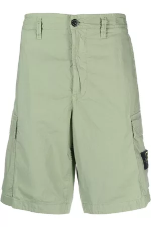 Stone Island Men Bermudas - Side logo-patch bermuda shorts - Green