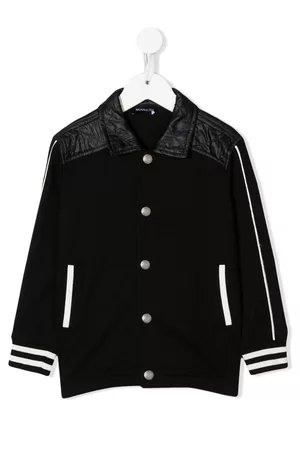 MONNALISA Boys Puffer Jackets - Padded panel single-breasted jacket - Black