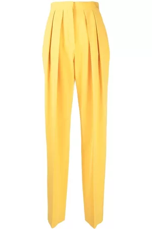 Stella McCartney Pleated straight-leg trousers - Yellow