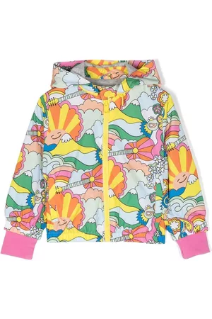 Stella McCartney Puffer Jackets - Graphic-print hooded jacket - Yellow
