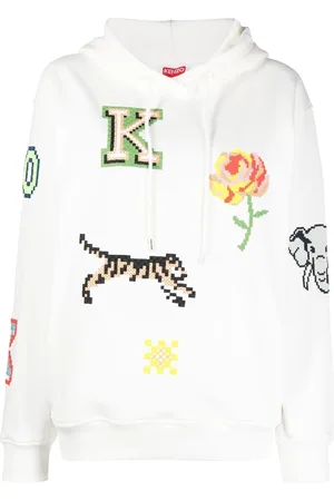 Kenzo Monogram Logo Print Hoodie In Black, Size Large 